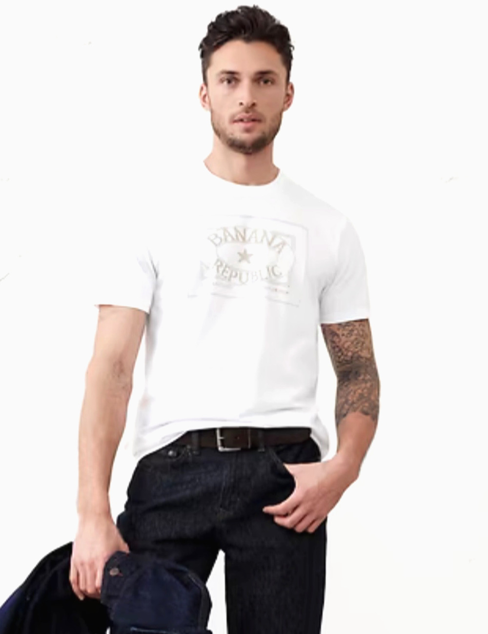 Banana Republic Logo Graphic T-shirt Men’s Size Medium White NWT